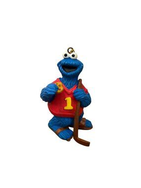 Vintage Hockey Cookie Monster Christmas Ornament Sesame Street Holiday Decor